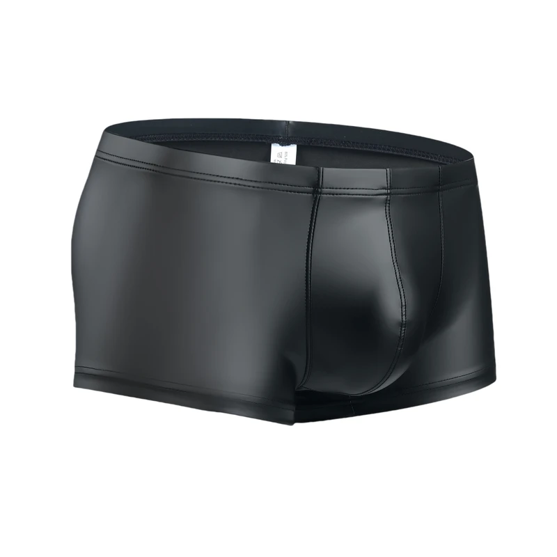 Men's Panties Male Faux Leather Sexy Shorts Boxers Underwear Breathable Ropa Interior Hombre Boxershorts Mens Boxer Briefs