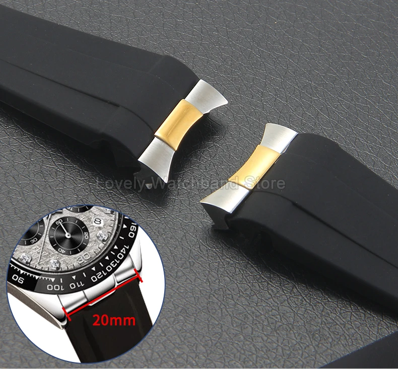 Durable Stainless Steel Anti-fade Precise-join Watchstrap End Link for Rolex Daytona Black Submariner Datejust 20 21mm Black