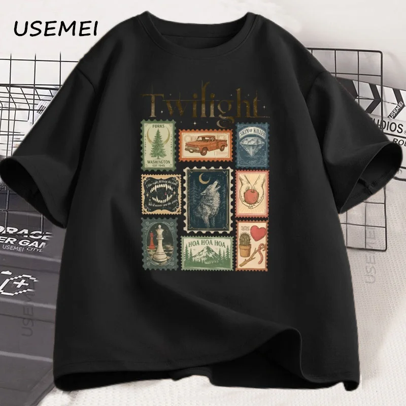 Vintage Twilight Forks T-shirt Book Lover Cotton Men Women Tshirt Unisex Clothing Summer Aesthetic High Quality Tees Shirts