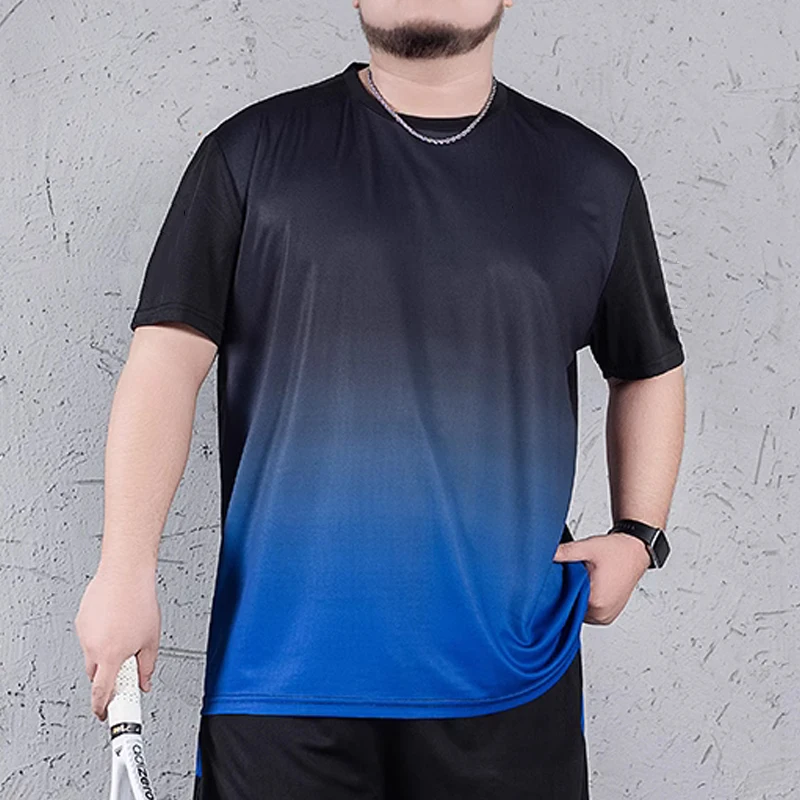 1pc/2pcs Summer Men's Quick Dry T-shirt Shorts Plus Size Short-sleeve Tee Sport Set Casual Shirt Elastic Waist Pant Male Clothes