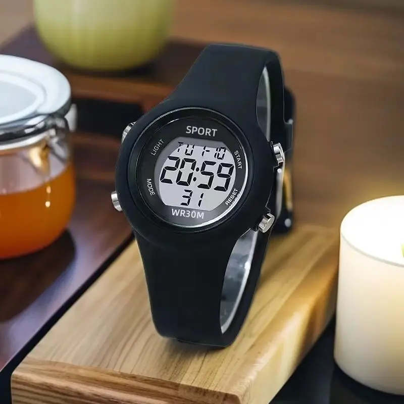 LED Digital Kids Sports Watch set Luminous Waterproof Alarm Clock Boys and Girls Student Electronic Wristwatch with Bracelet set
