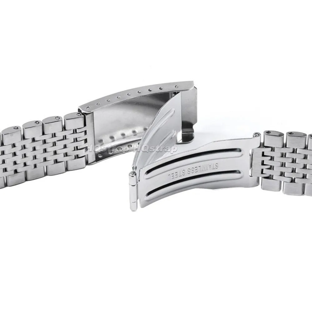 18mm 20mm 22mm Solid Stainless Steel Strap for Seiko for Omega Metal Watchband Quick Release Folding Buckle Bracelet Accessories