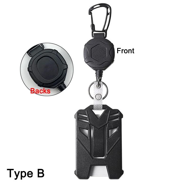 Badge Reel Clip Credit Card Cover Retractable Badge Holder Badge Clip Heavy Duty ID Holder-3 Style Bus Card Cover Case