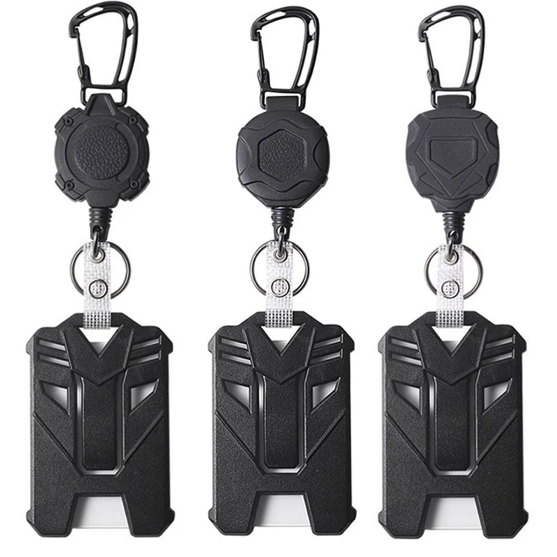 Badge Reel Clip Credit Card Cover Retractable Badge Holder Badge Clip Heavy Duty ID Holder-3 Style Bus Card Cover Case