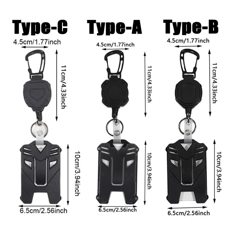 Badge Reel Clip Credit Card Cover Retractable Badge Holder Badge Clip Heavy Duty ID Holder-3 Style Bus Card Cover Case