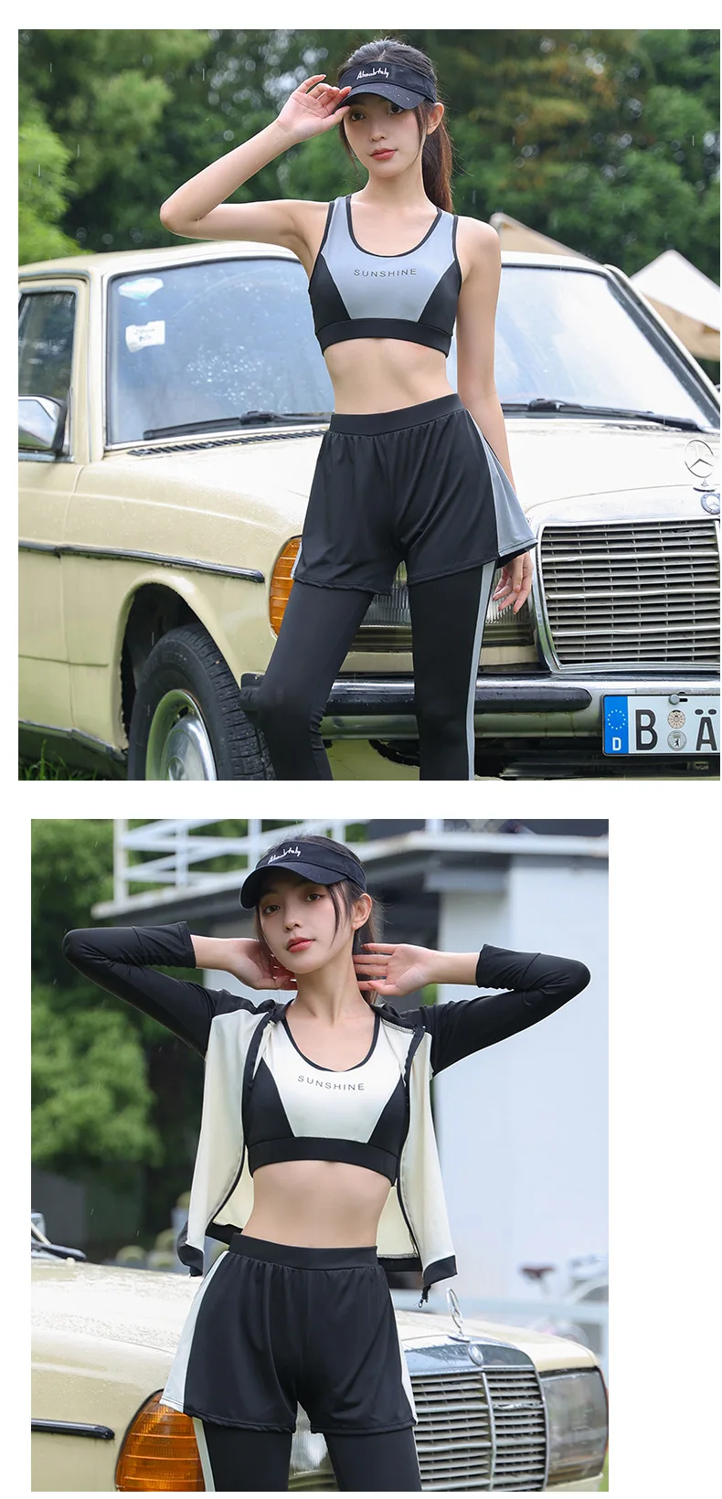 Swimsuit Women Summer Split Conservative Snorkeling Sunscreen Long Sleeve Pants Five Piece Set Jellyfish Sports Surfing Swimsuit