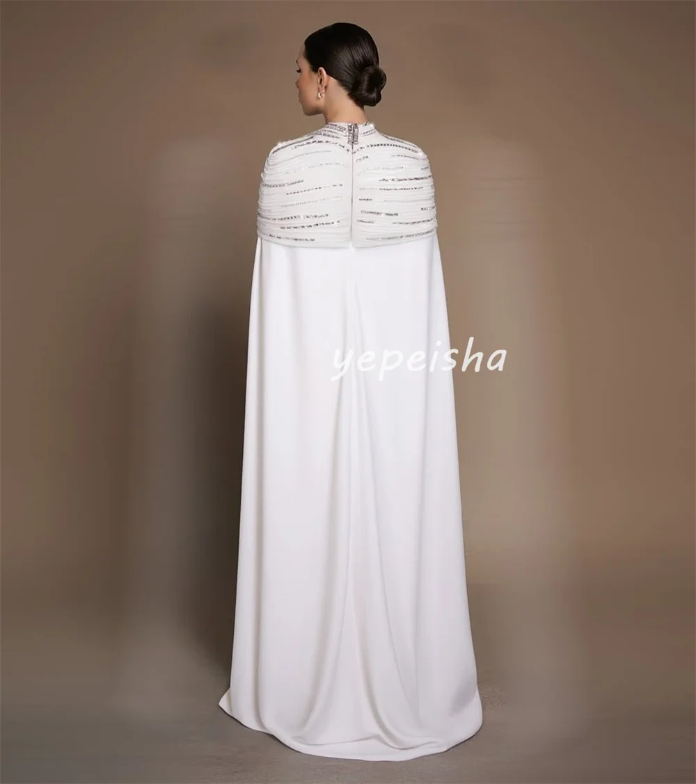 Customized Sparkle Fashion Jersey Beading Sequined Straight High Collar Long Dresses Bespoke Occasion Dresses Sizes Available