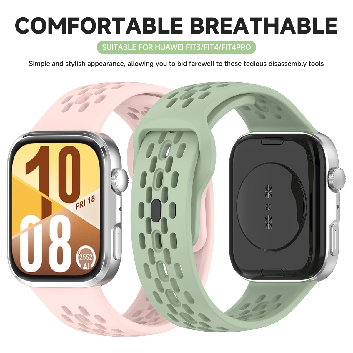 Breathable Silicone Strap For Huawei Watch Fit 4 Pro Sport Wristband Bracelet Belt For Huawei Watch Fit 4/Fit 3 Band Accessories