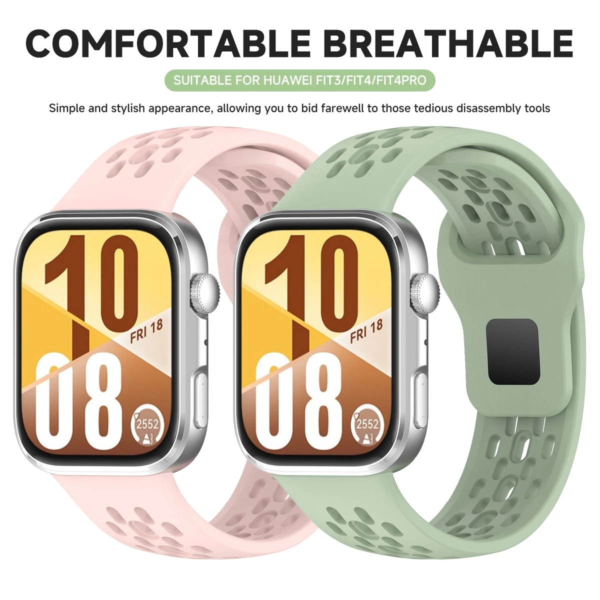 Breathable Silicone Strap For Huawei Watch Fit 4 Pro Sport Wristband Bracelet Belt For Huawei Watch Fit 4/Fit 3 Band Accessories