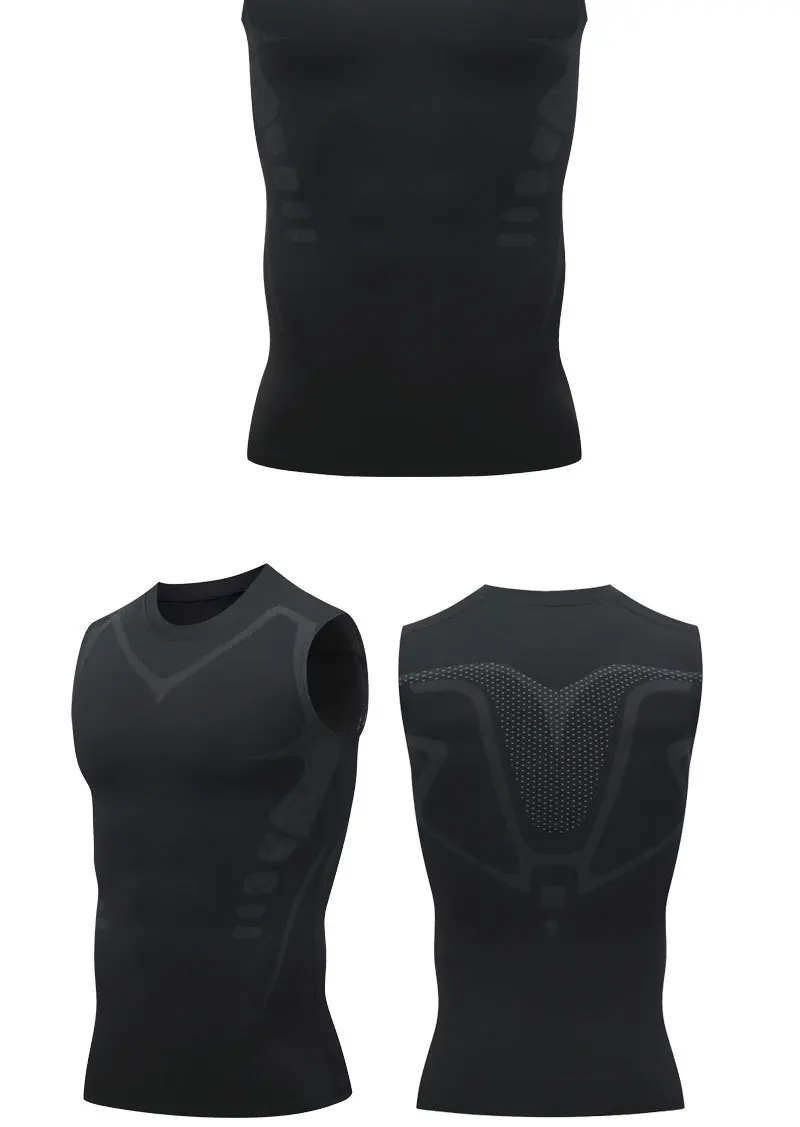 Men's Shoulder Quick Drying Vest, Sports Tight Fitting Vest Super Elastic Breathable Sweat Absorbing, Running, Fitness Training
