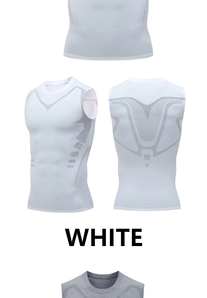 Men's Shoulder Quick Drying Vest, Sports Tight Fitting Vest Super Elastic Breathable Sweat Absorbing, Running, Fitness Training