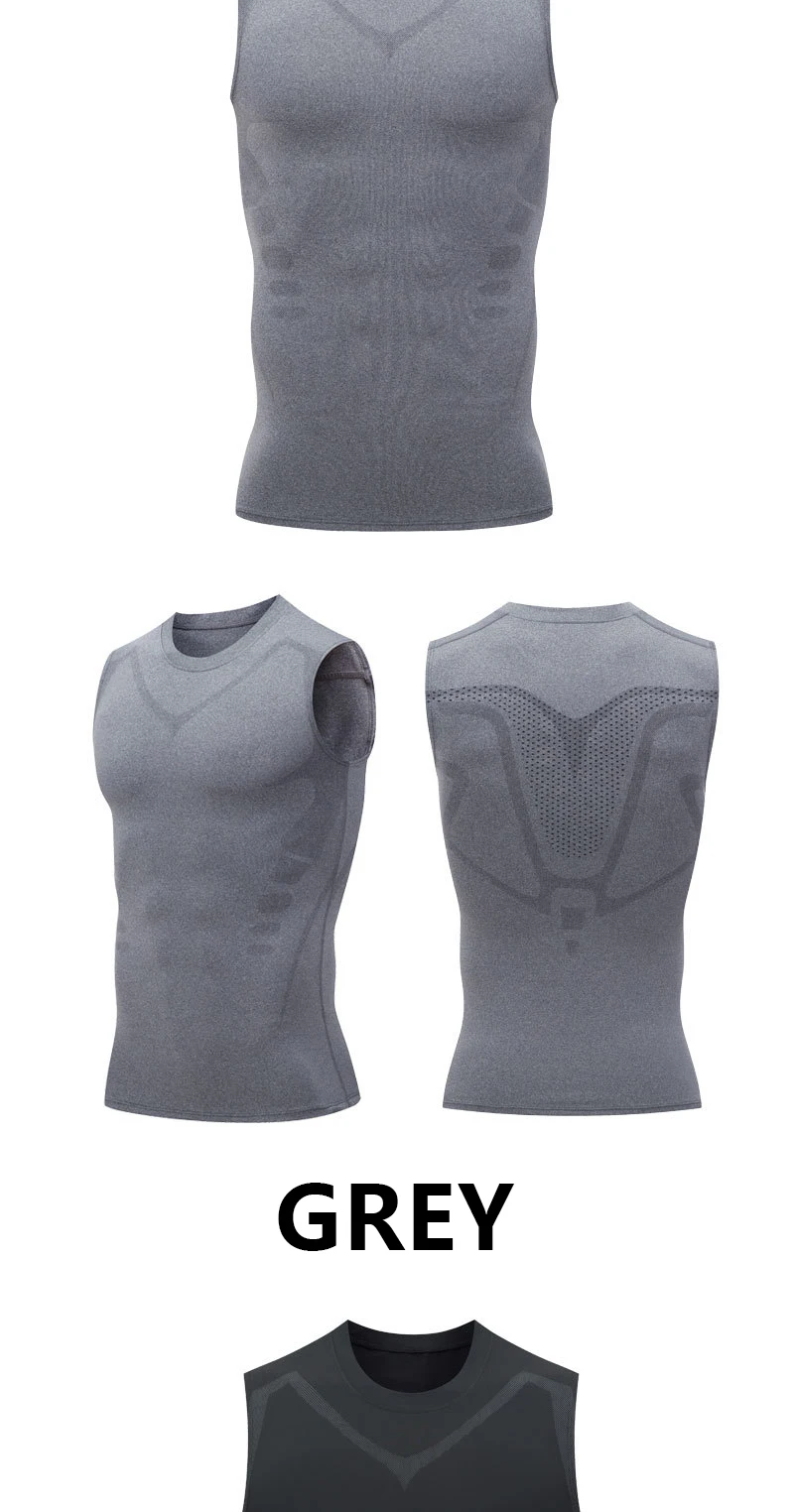 Men's Shoulder Quick Drying Vest, Sports Tight Fitting Vest Super Elastic Breathable Sweat Absorbing, Running, Fitness Training