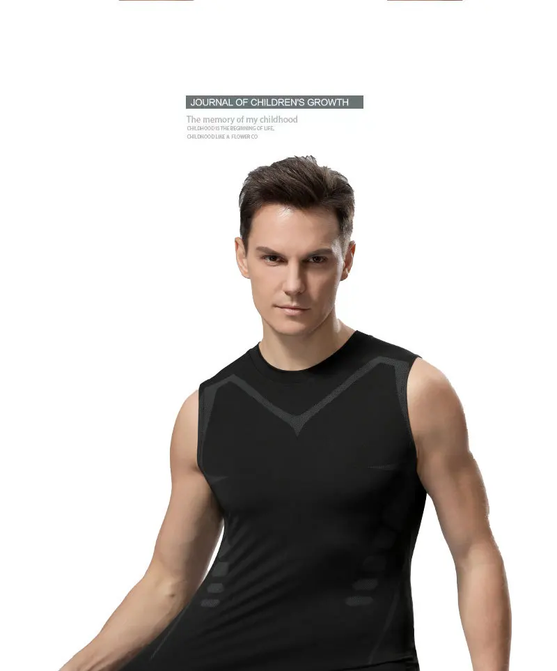 Men's Shoulder Quick Drying Vest, Sports Tight Fitting Vest Super Elastic Breathable Sweat Absorbing, Running, Fitness Training