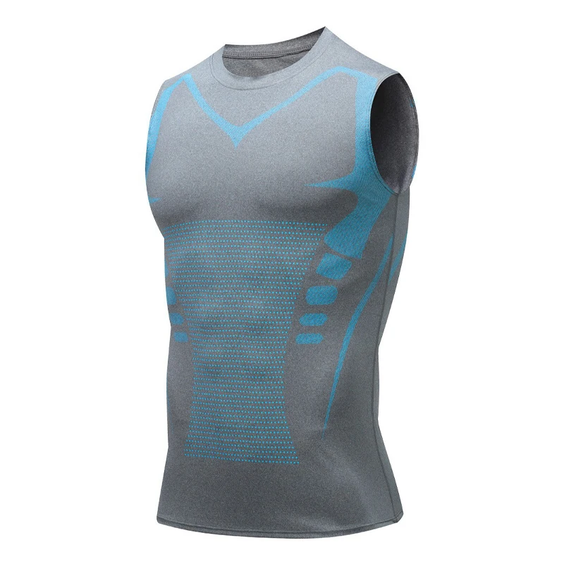 Men's Shoulder Quick Drying Vest, Sports Tight Fitting Vest Super Elastic Breathable Sweat Absorbing, Running, Fitness Training