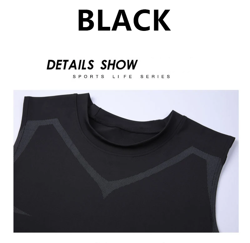 Men's Shoulder Quick Drying Vest, Sports Tight Fitting Vest Super Elastic Breathable Sweat Absorbing, Running, Fitness Training