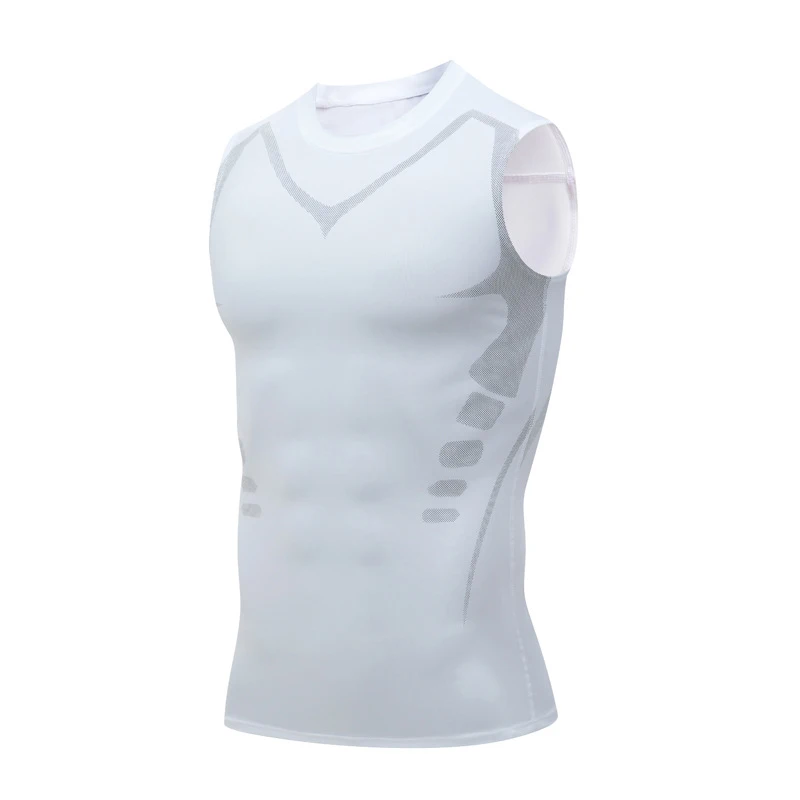 Men's Shoulder Quick Drying Vest, Sports Tight Fitting Vest Super Elastic Breathable Sweat Absorbing, Running, Fitness Training