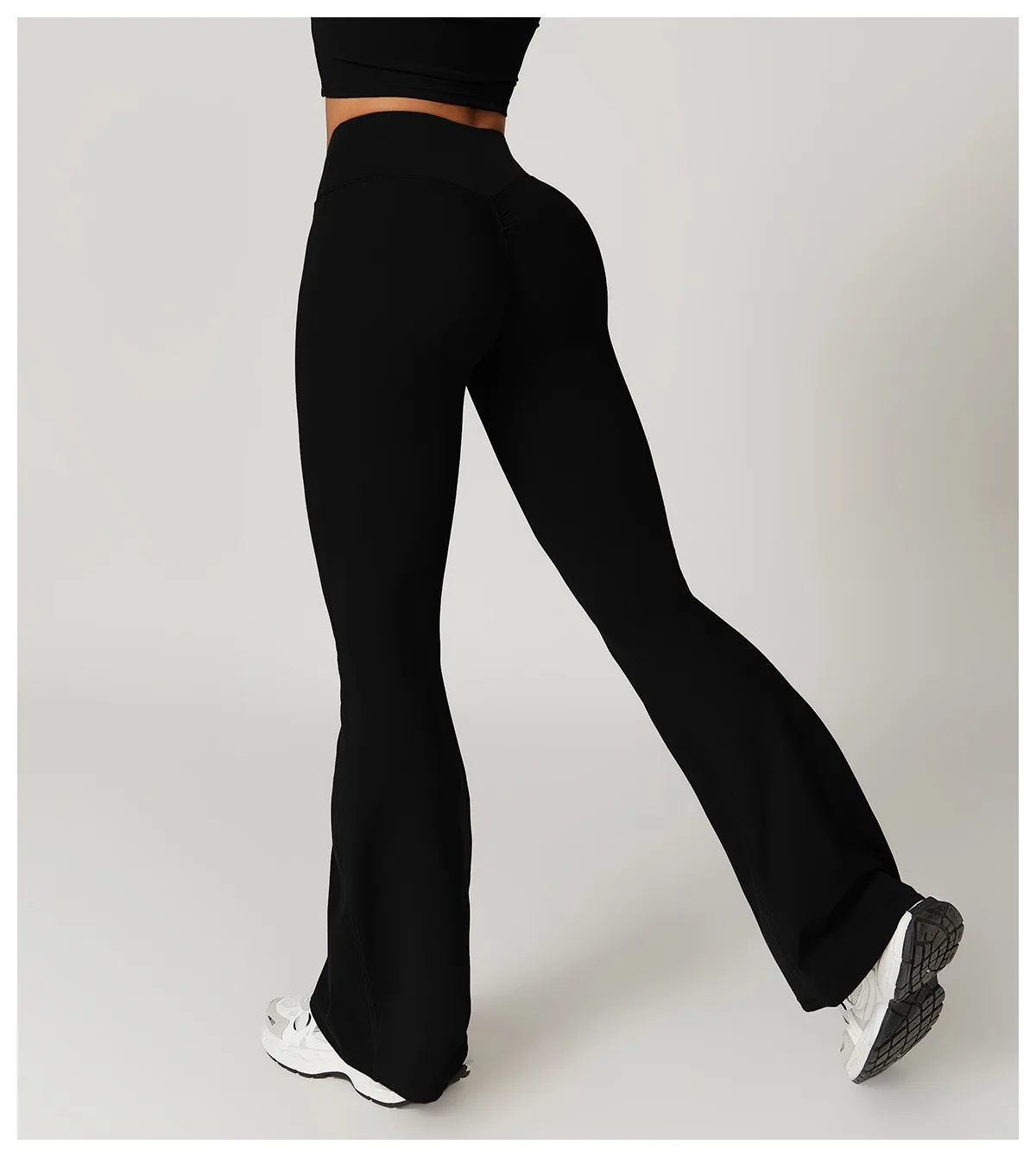Crossover Flare Yoga Leggings for Women High Waist V Cross Bell Bottoms Tummy Control Yoga Pants Wide Leg Fitness Leggings