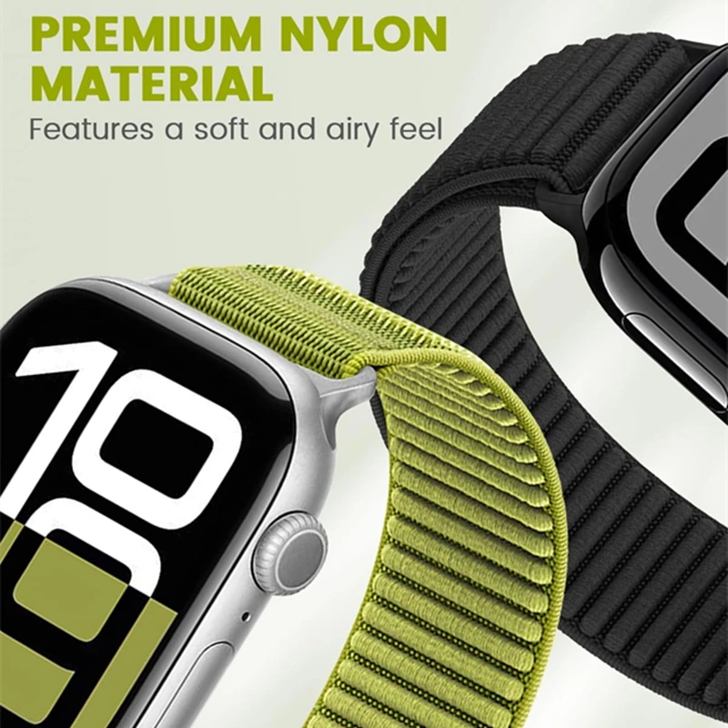 Nylon loop Strap For Apple Watch Band 46mm 42mm 45mm 44mm 40mm 41mm 38 49 mm Bracelet For IWatch Series Ultra 11 10 9 8 7 6 SE 5