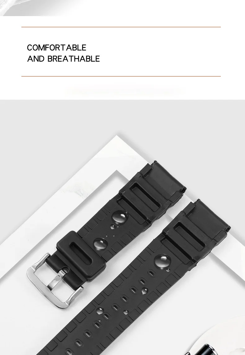 22mm Resin Watch Band For Casio MDV-106 MDV-107 Duro Marlin AMW-360 MTH-3050 MTP-VD01 Men's Dive Watch SEIKO Replacement Strap