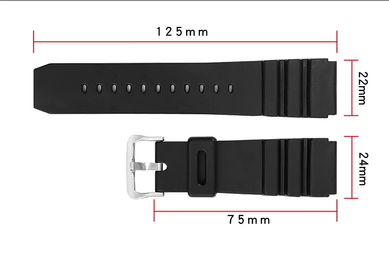 22mm Resin Watch Band For Casio MDV-106 MDV-107 Duro Marlin AMW-360 MTH-3050 MTP-VD01 Men's Dive Watch SEIKO Replacement Strap