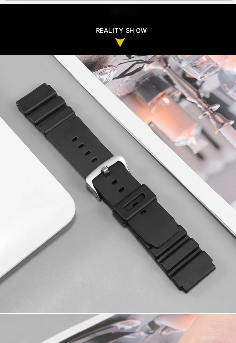 22mm Resin Watch Band For Casio MDV-106 MDV-107 Duro Marlin AMW-360 MTH-3050 MTP-VD01 Men's Dive Watch SEIKO Replacement Strap