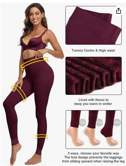 Autumn Winter Warm Fleece Women Leggings Velvet Thicken High Waist Tights Elastic Slim Solid Color Leggings Prevent Cold Tights