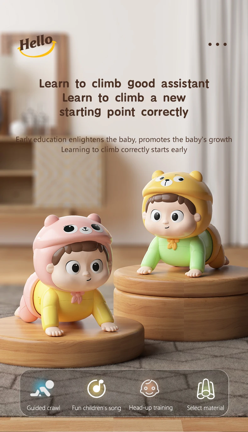 Baby Crawling Toys with Music Toddler Learn To Climb Educational Toys Baby Moving Toys Interactive Development Tummy Time Gifts