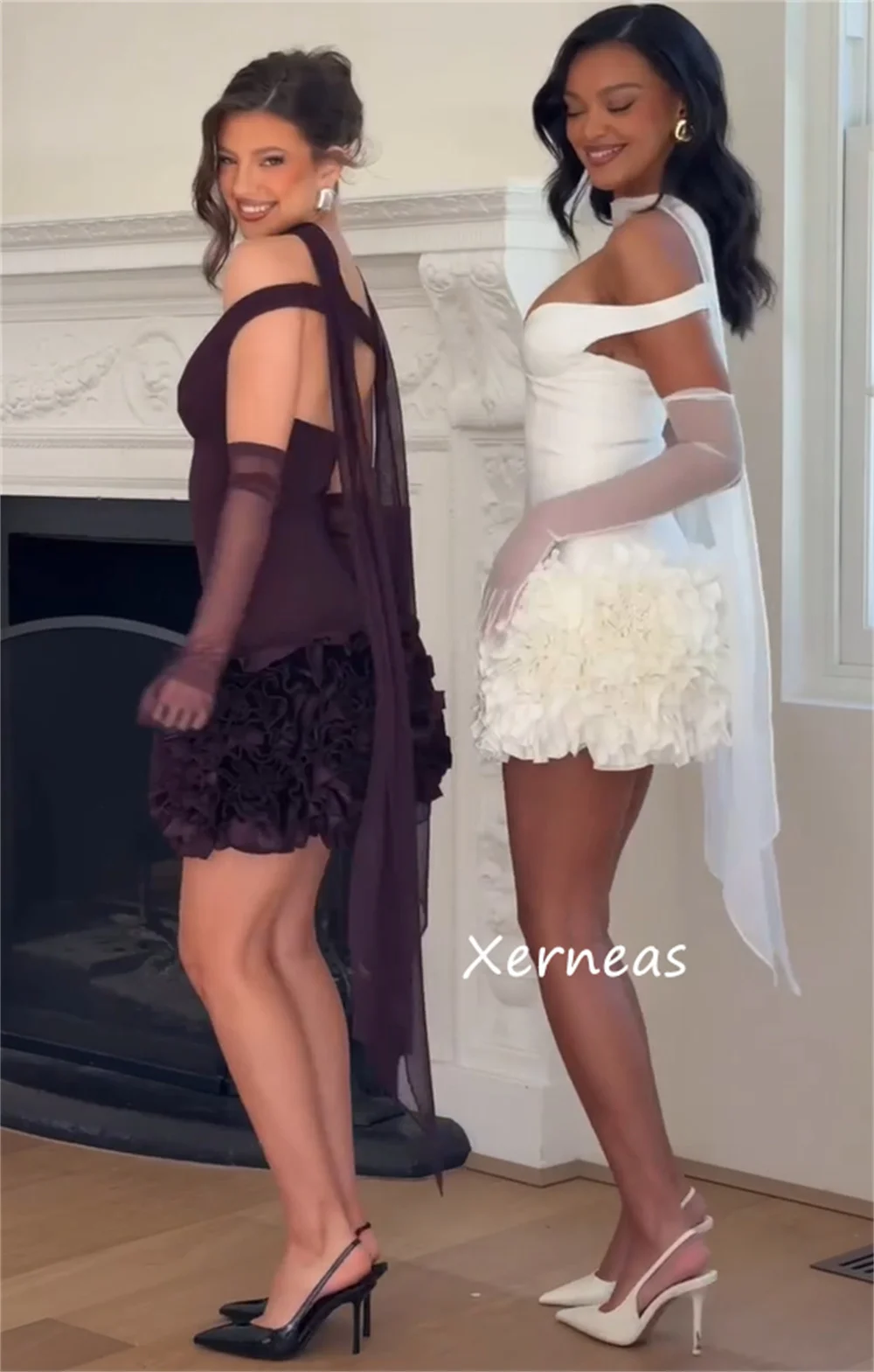 Customized High Quality Jersey Pleat Ruched A-line Off-the-shoulder Mini Dresses Bespoke Occasion Exquisite Pastrol