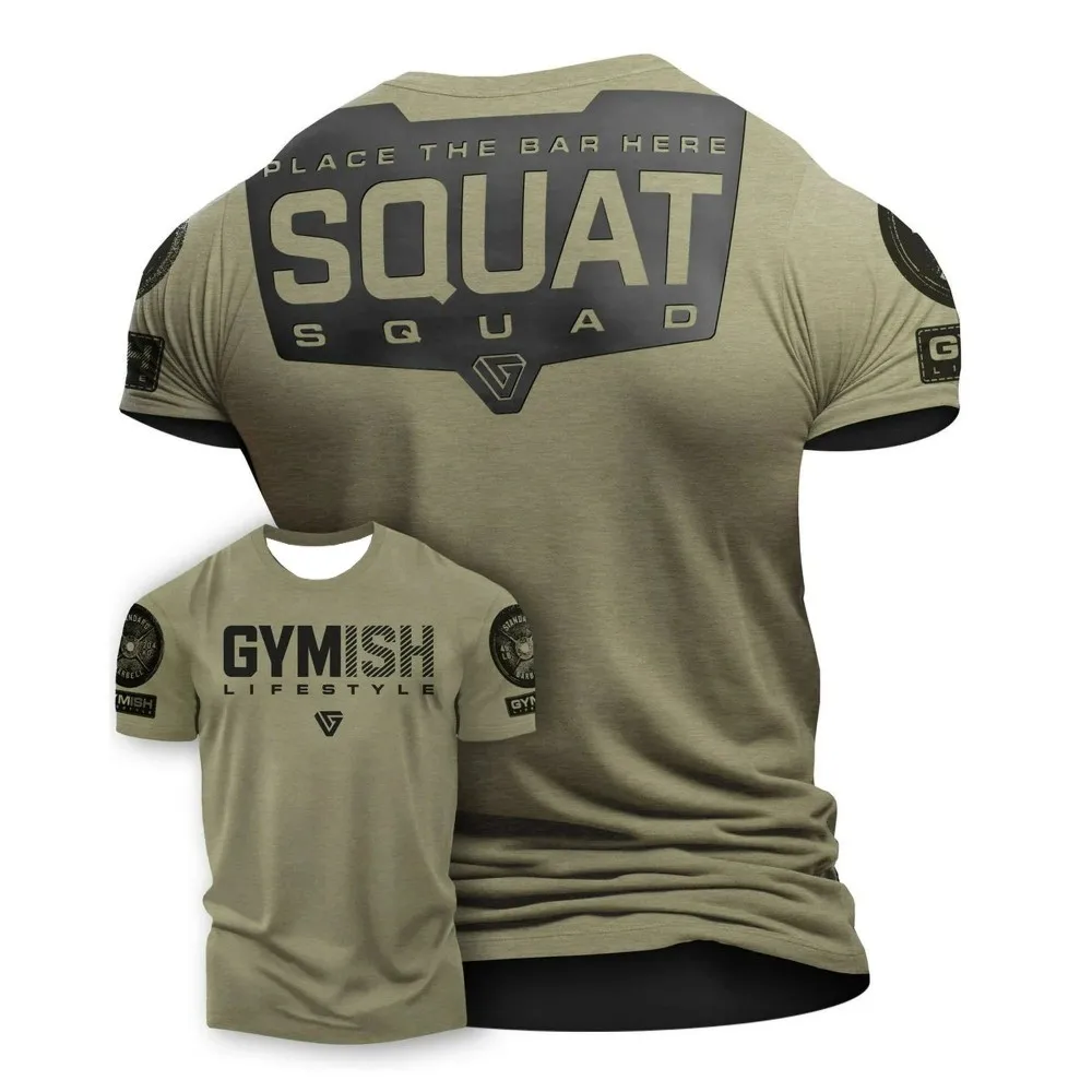 Hot Selling Summer Men's Gym Training Letter Printed Polyester Micro Elastic Breathable Round Neck T-Shirt Outdoor Sports Top