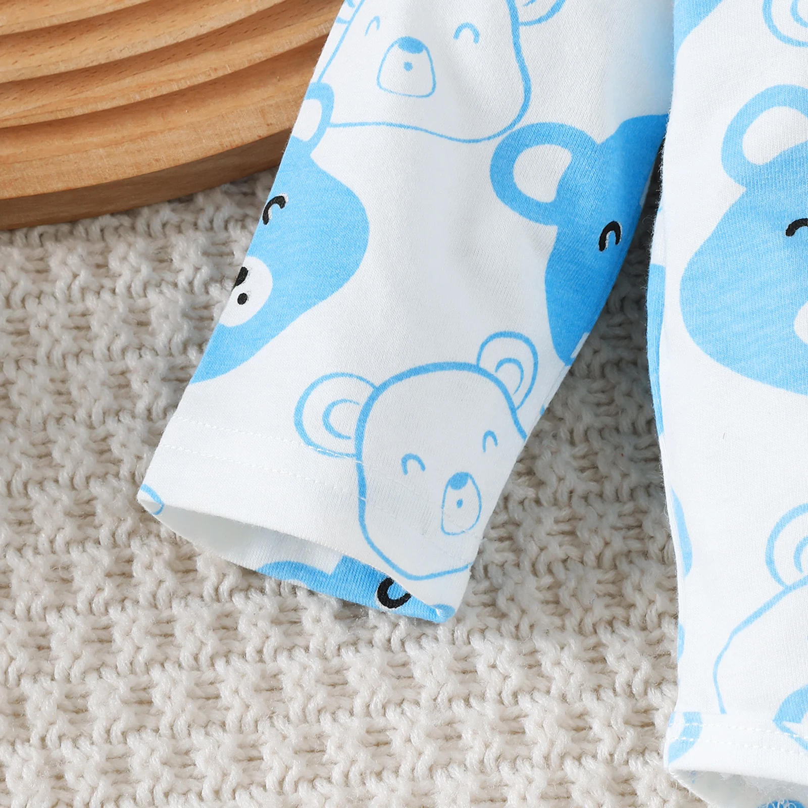Newborn Baby Boy Set Little Bear Long Sleeved Jumpsuit+Long Pants+Hat+Socks 4Pcs/Set 0-9 Month Baby Boy Spring and Autumn Set
