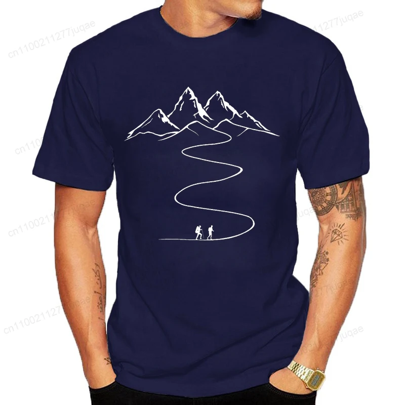 Mountains Path Hiking Trail Curves Printed T-Shirt Clothing Graphic Tees Men Women's T-shirt Summer Fashion Tshirt Street Shirt