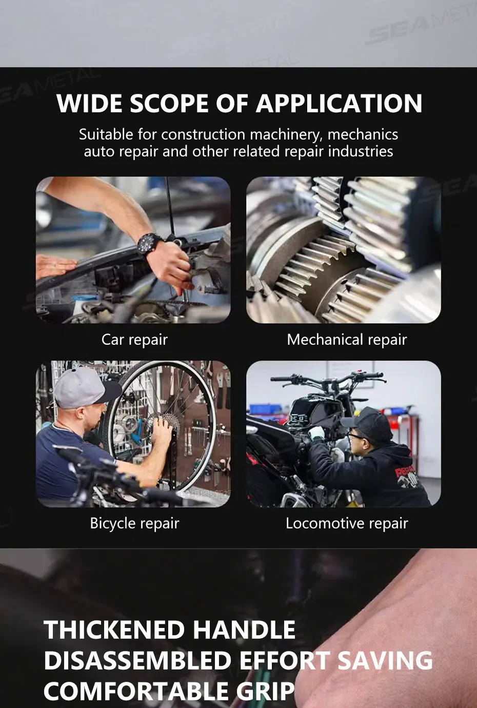 SEAMETAL Universal Torx Wrench Adjustable Wrench Board Double-head Multipurpose Torx Spanner Repair Hand Tools 3-17mm 8-24mm