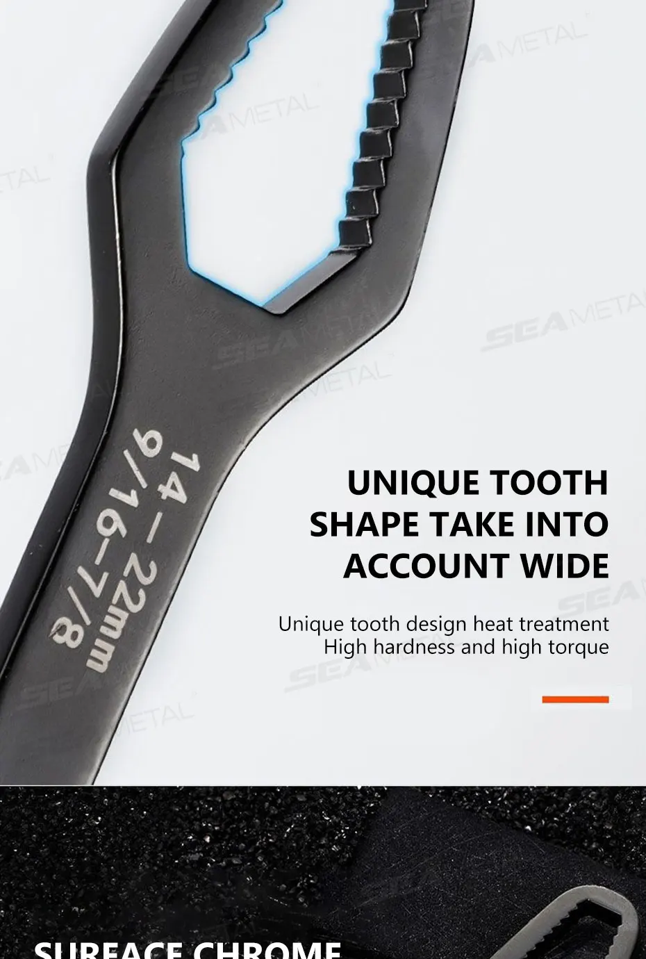 SEAMETAL Universal Torx Wrench Adjustable Wrench Board Double-head Multipurpose Torx Spanner Repair Hand Tools 3-17mm 8-24mm