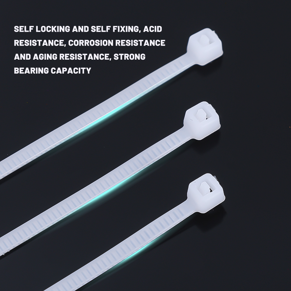 100Pcs Nylon Cable Ties Adjustable Self-locking Cord Ties Straps Fastening Loop Reusable Plastic Wire Ties For Home Office