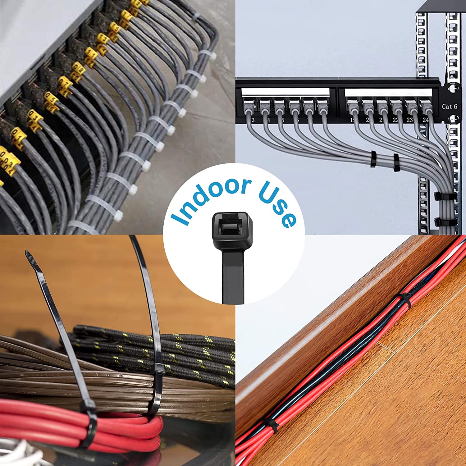 100Pcs Nylon Cable Ties Adjustable Self-locking Cord Ties Straps Fastening Loop Reusable Plastic Wire Ties For Home Office