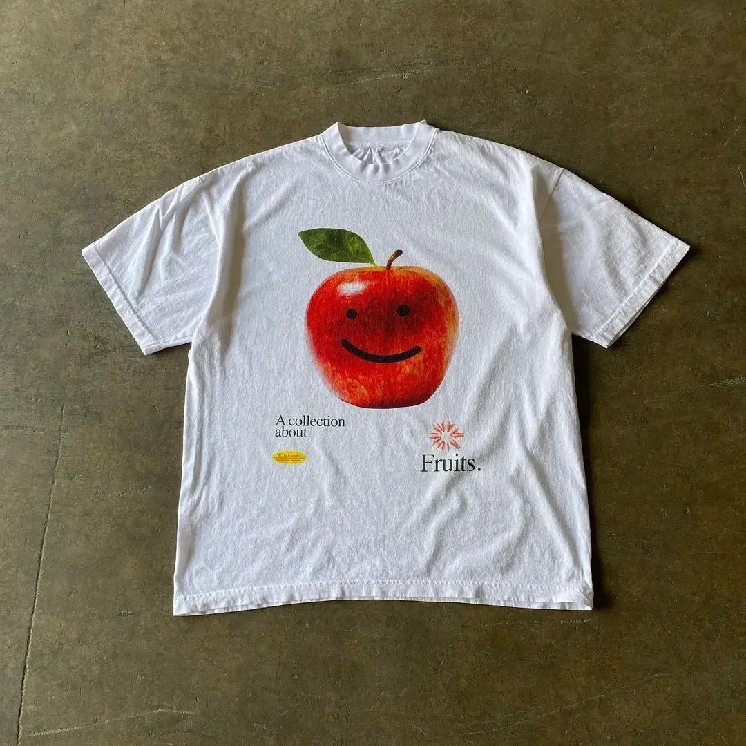 American Fashion Oversized Printing Loose Short T-shirt Men Women Y2K Harajuku Hip-Hop Gothic Casual Joker Couple StreetWear Top