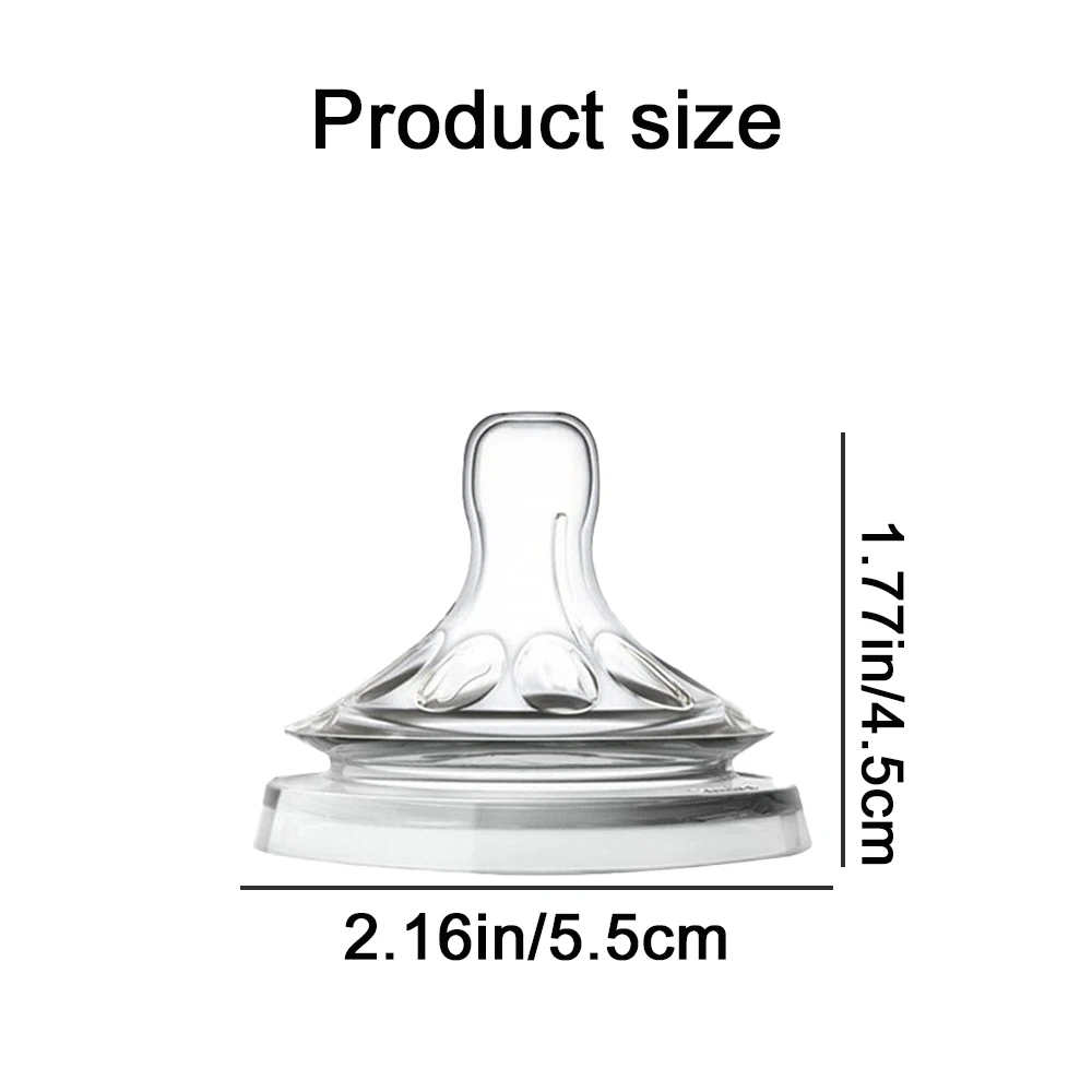 Silicone Nipple Accessories, 5.5cm Wide Mouth, Natural Shape, Skin-Friendly Silicone, For Baby Bottles, Easy to Clean
