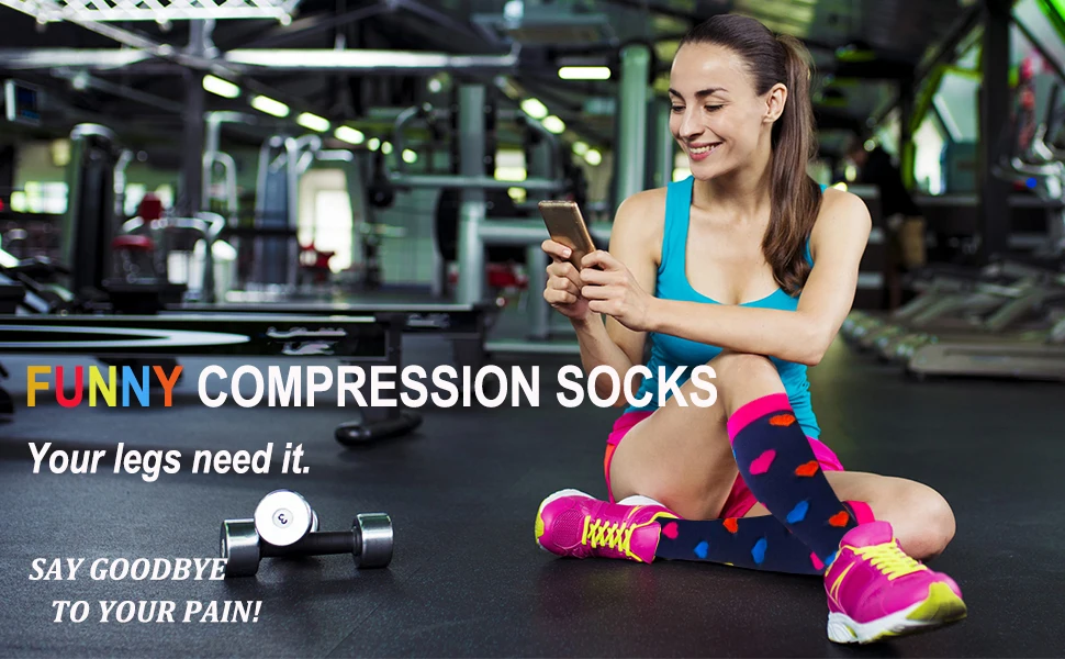 6 Pairs Golden Color Heart Compression Socks Women Nurse Compression stocking Fashion Girl Women Compression Socks Nurse