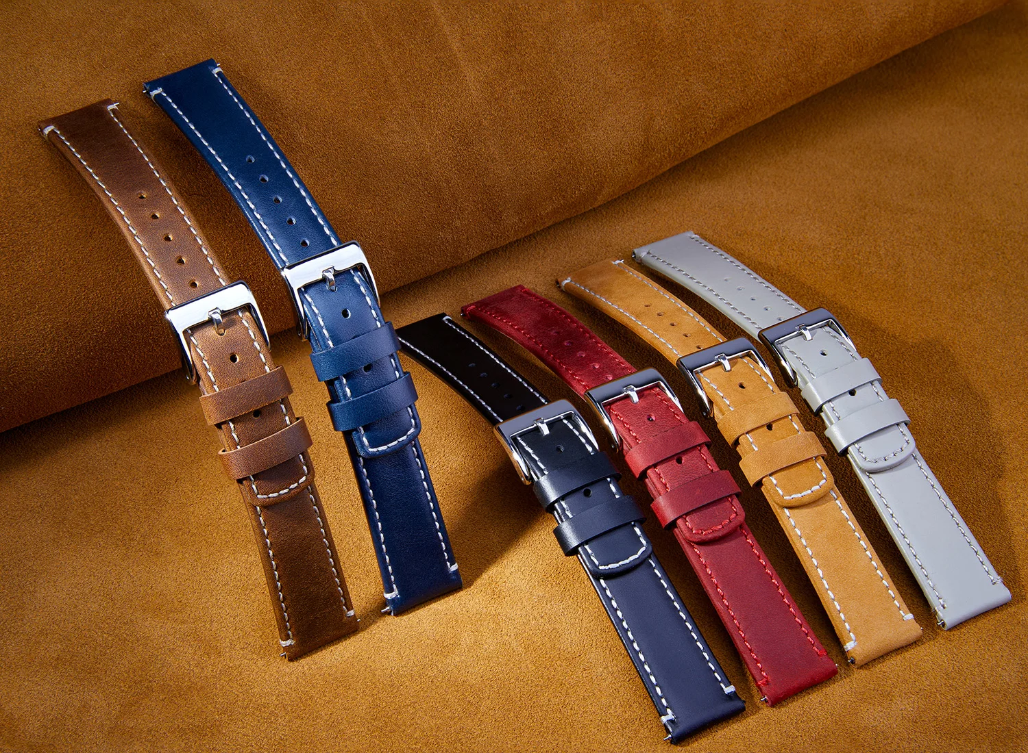 Top Grain Genuine Leather Watch Band, Quick Release 20mm/22mm Watch Strap, Fits Samsung Galaxy Watch, Men and Women Watch band