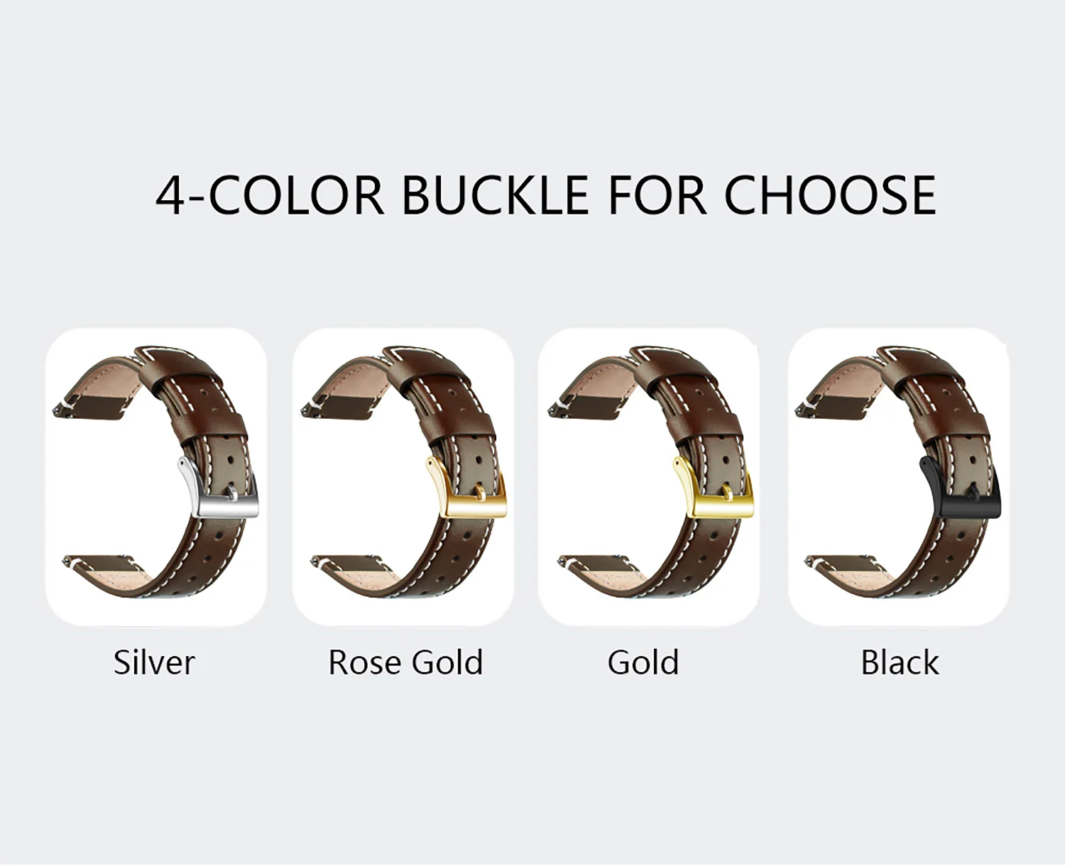 Top Grain Genuine Leather Watch Band, Quick Release 20mm/22mm Watch Strap, Fits Samsung Galaxy Watch, Men and Women Watch band