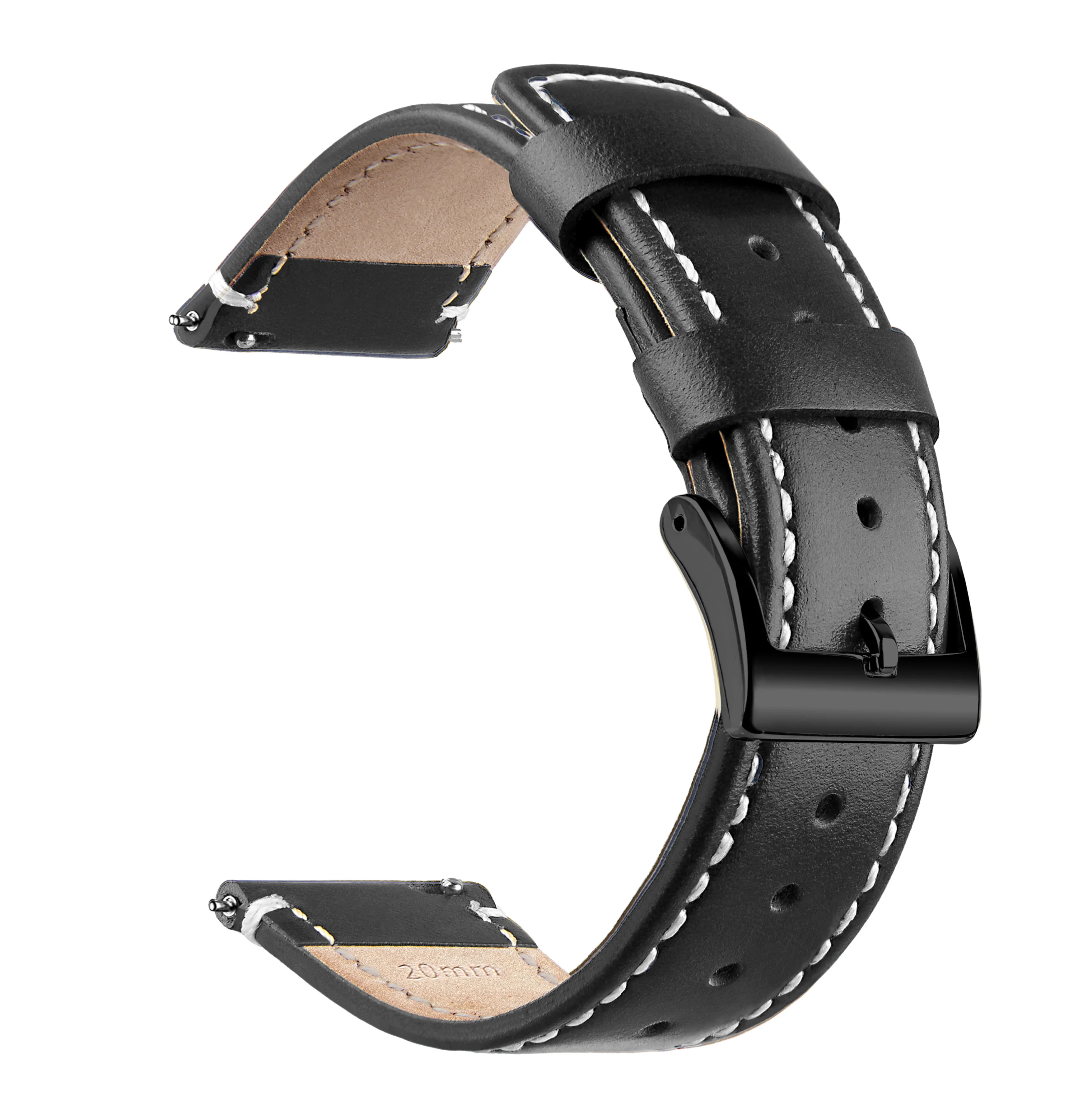Top Grain Genuine Leather Watch Band, Quick Release 20mm/22mm Watch Strap, Fits Samsung Galaxy Watch, Men and Women Watch band