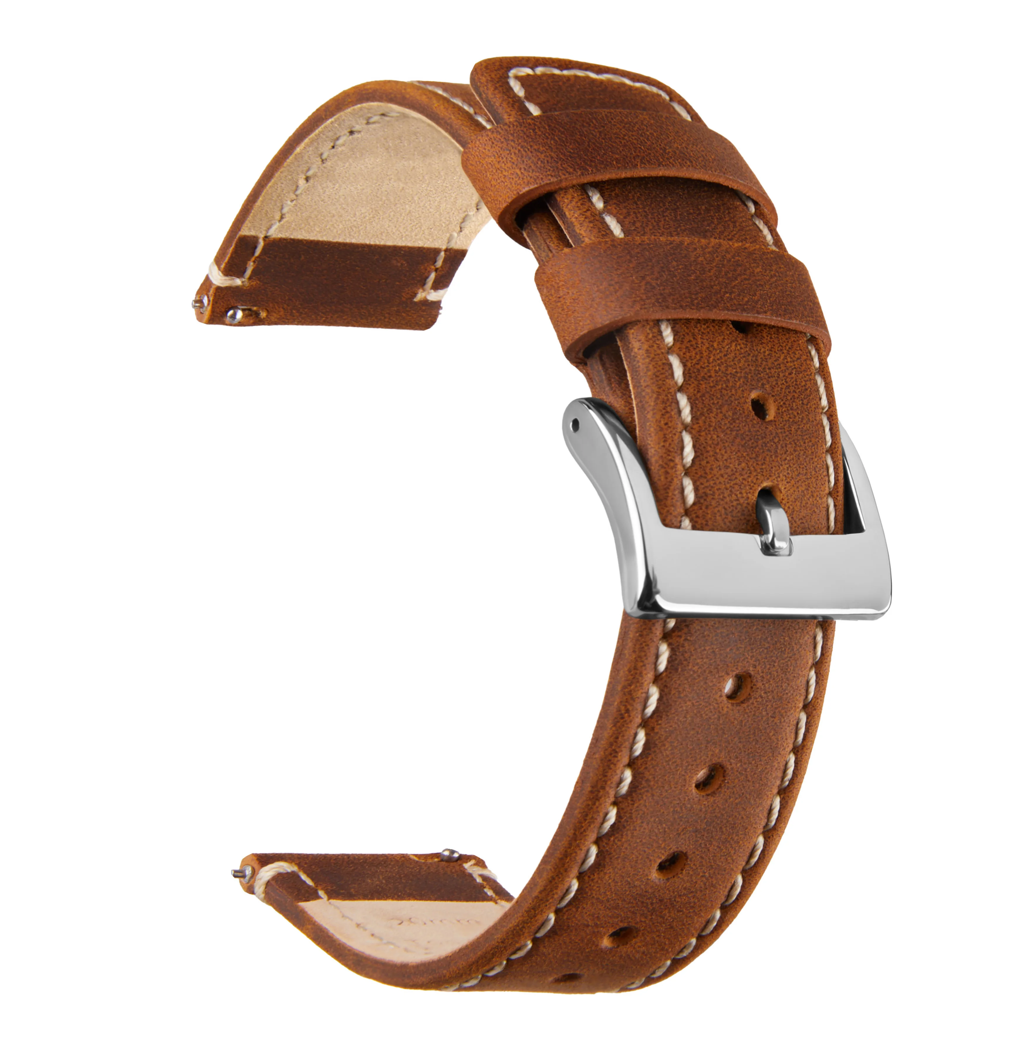 Top Grain Genuine Leather Watch Band, Quick Release 20mm/22mm Watch Strap, Fits Samsung Galaxy Watch, Men and Women Watch band