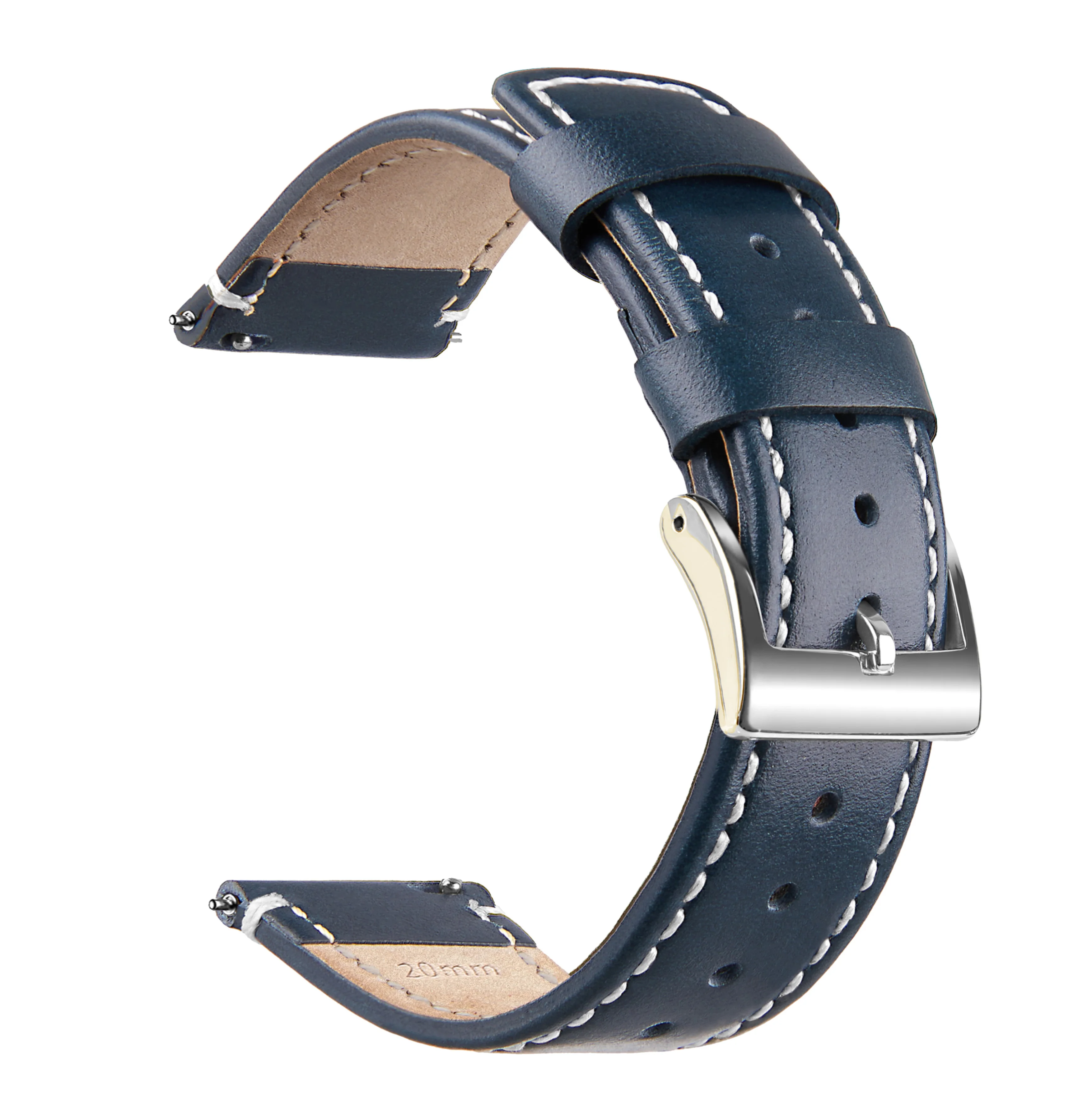 Top Grain Genuine Leather Watch Band, Quick Release 20mm/22mm Watch Strap, Fits Samsung Galaxy Watch, Men and Women Watch band