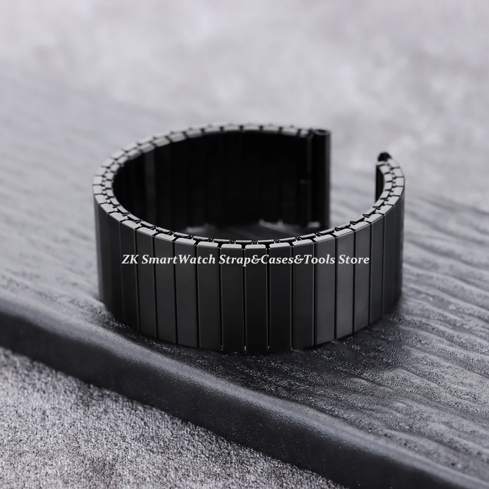 18mm 20mm 22mm Stretch Expansion Stainless Steel Watch Band Strap Metal Elastic Belt Accessories Men Women Matte Strap Bracelets