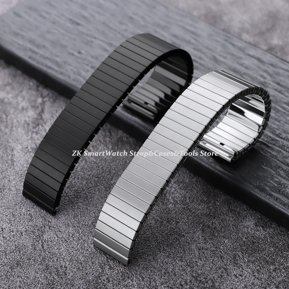 18mm 20mm 22mm Stretch Expansion Stainless Steel Watch Band Strap Metal Elastic Belt Accessories Men Women Matte Strap Bracelets