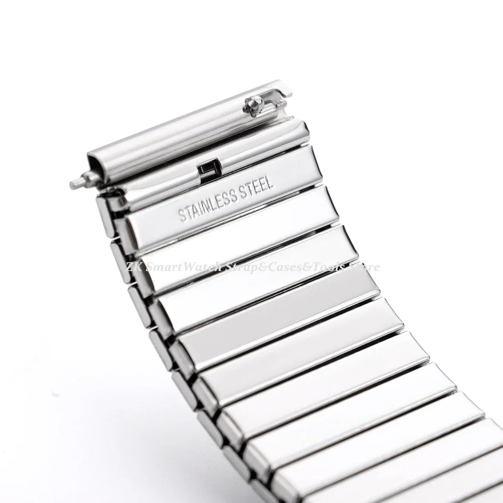18mm 20mm 22mm Stretch Expansion Stainless Steel Watch Band Strap Metal Elastic Belt Accessories Men Women Matte Strap Bracelets