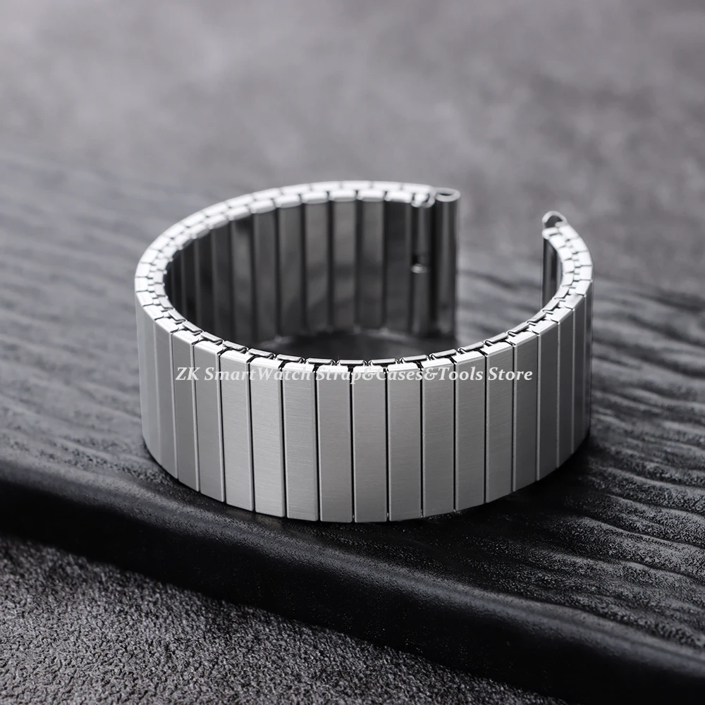 18mm 20mm 22mm Stretch Expansion Stainless Steel Watch Band Strap Metal Elastic Belt Accessories Men Women Matte Strap Bracelets