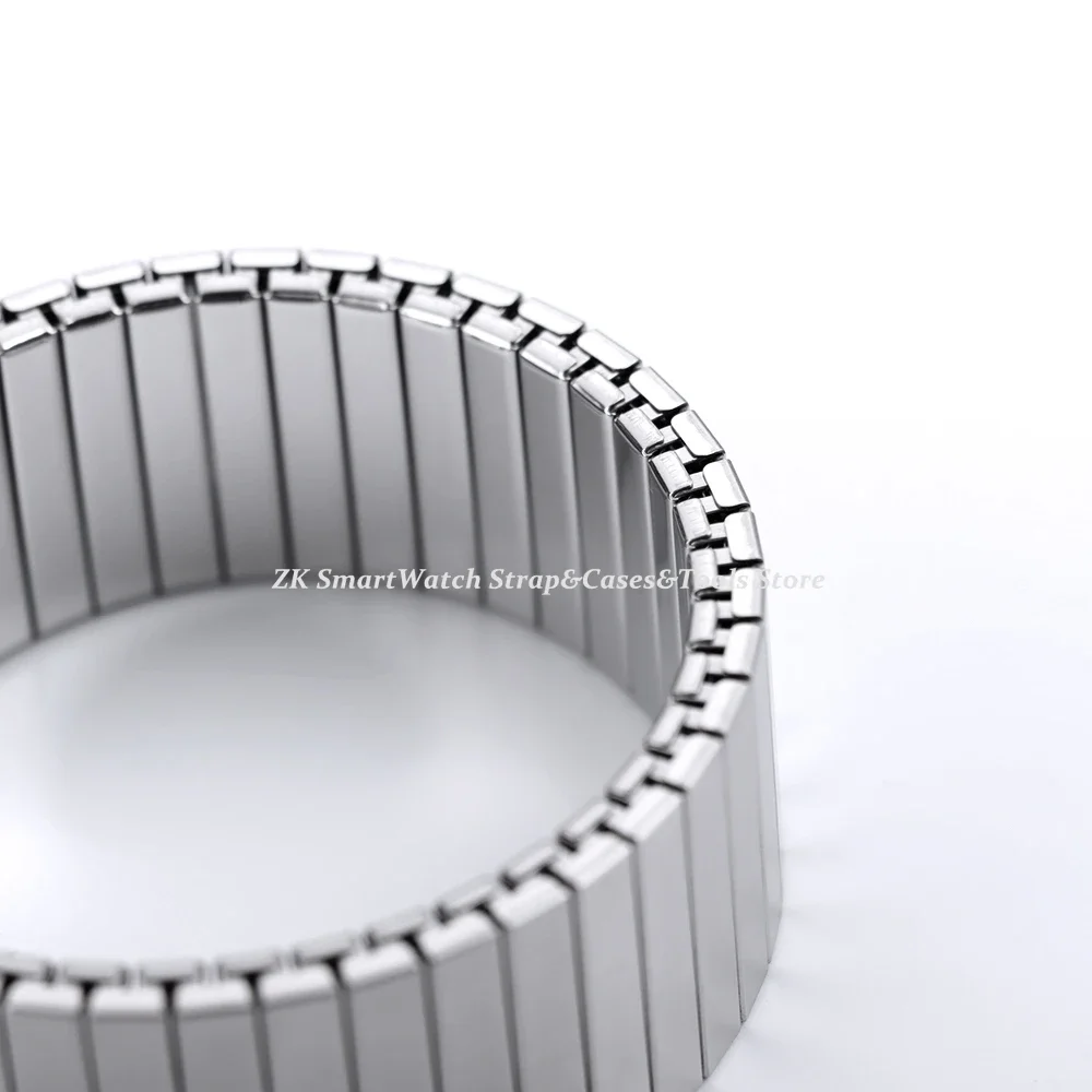 18mm 20mm 22mm Stretch Expansion Stainless Steel Watch Band Strap Metal Elastic Belt Accessories Men Women Matte Strap Bracelets