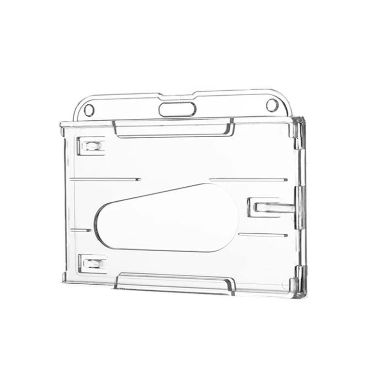 1/5Pcs Keychain Badge Reel Retractable Pass Work Permit Case Sleeve Dual Card Slot Card Holder Protector ID Tag Cover