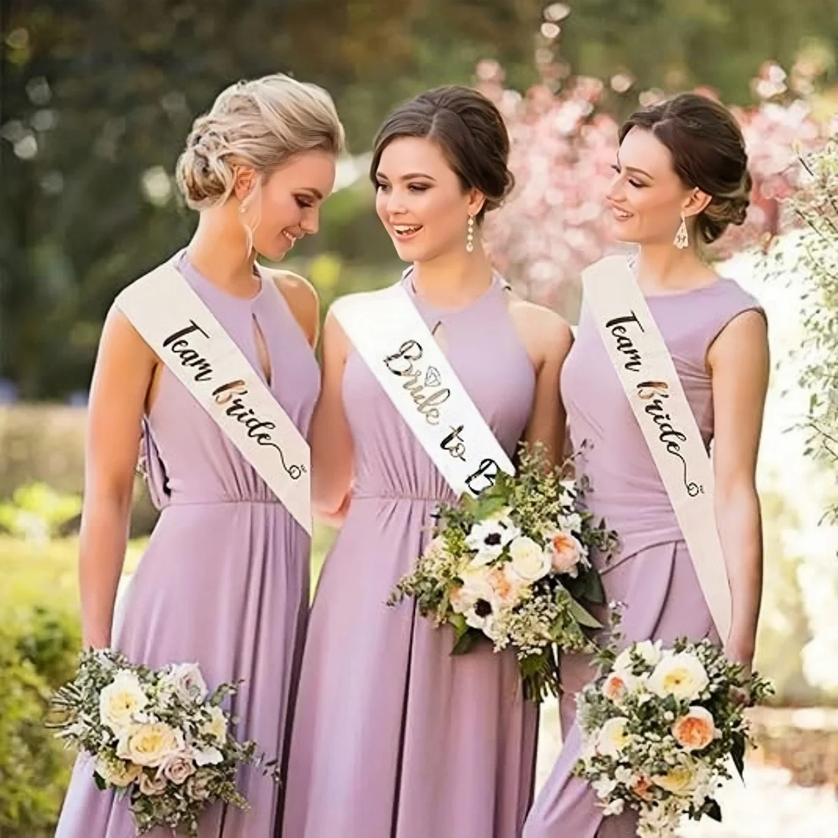 7pcs set Bride To Be Team Bride Satin Sash Bachelorette Party Bridesmaid Gift Wedding Engagement Bridal Shower Party Supplies
